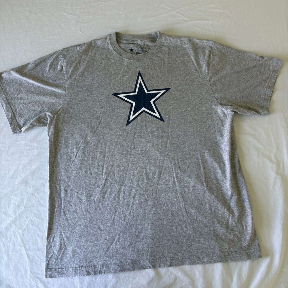 Dallas Cowboys Authentic T-Shirt Mens XL Gray Short Sleeve Star Logo NFL Tee